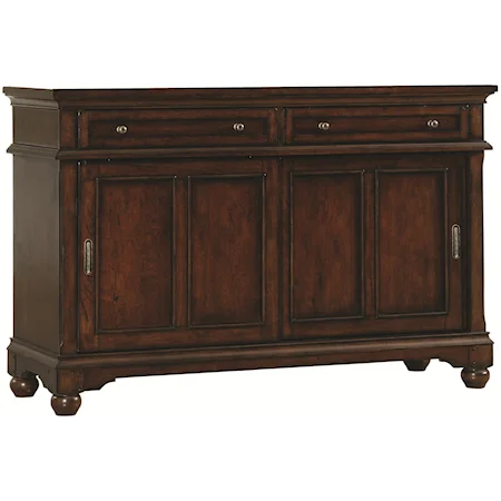 Two-Door Two-Drawer China Buffet with Built-In AC Outlets